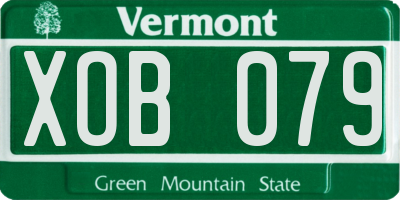 VT license plate XOB079