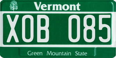 VT license plate XOB085