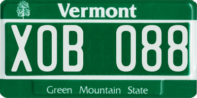 VT license plate XOB088