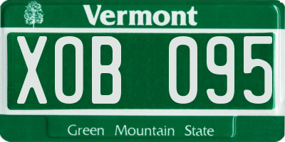 VT license plate XOB095