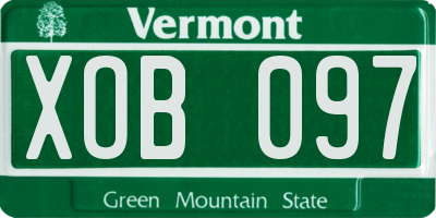 VT license plate XOB097