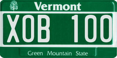 VT license plate XOB100