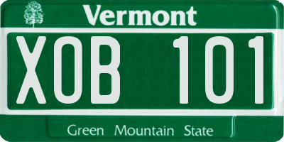 VT license plate XOB101
