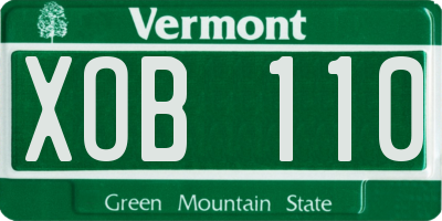 VT license plate XOB110