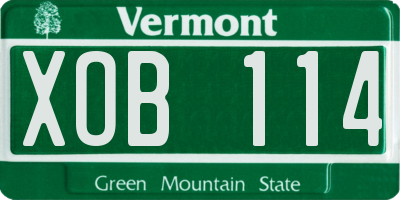 VT license plate XOB114