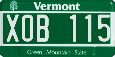VT license plate XOB115