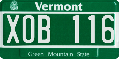 VT license plate XOB116