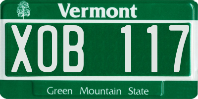 VT license plate XOB117