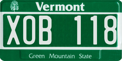 VT license plate XOB118