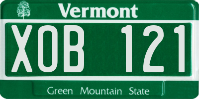 VT license plate XOB121