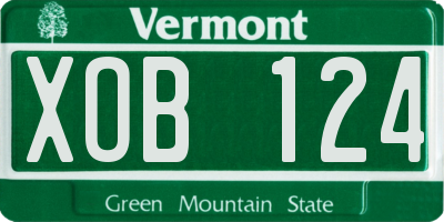 VT license plate XOB124
