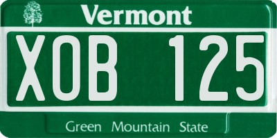 VT license plate XOB125