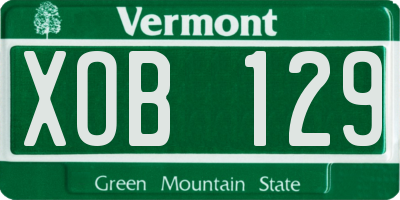 VT license plate XOB129
