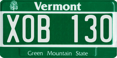 VT license plate XOB130