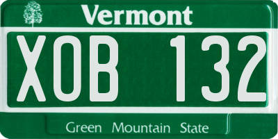 VT license plate XOB132