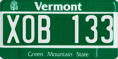 VT license plate XOB133