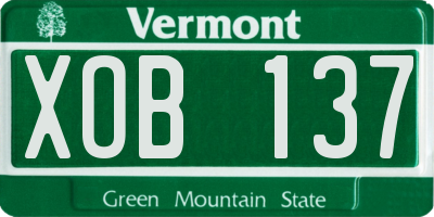 VT license plate XOB137