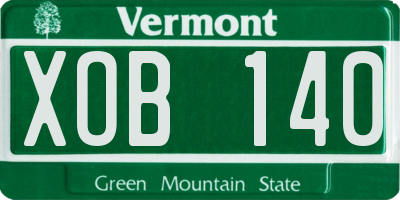 VT license plate XOB140