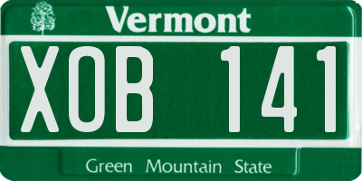VT license plate XOB141