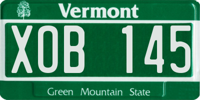 VT license plate XOB145