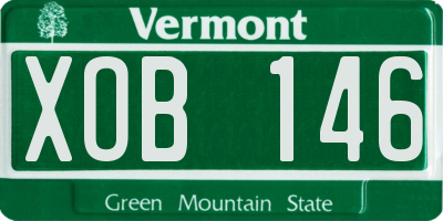 VT license plate XOB146