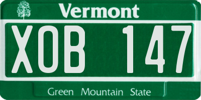 VT license plate XOB147