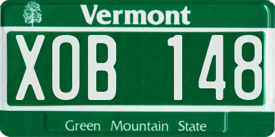 VT license plate XOB148