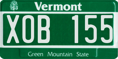 VT license plate XOB155