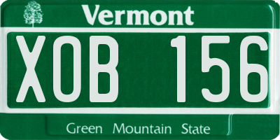 VT license plate XOB156