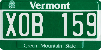 VT license plate XOB159
