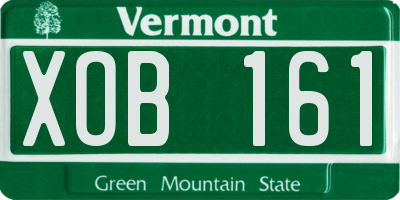 VT license plate XOB161