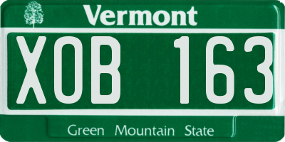 VT license plate XOB163