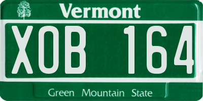 VT license plate XOB164