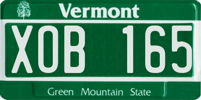 VT license plate XOB165