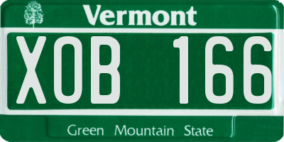 VT license plate XOB166