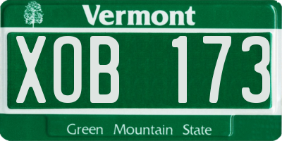 VT license plate XOB173