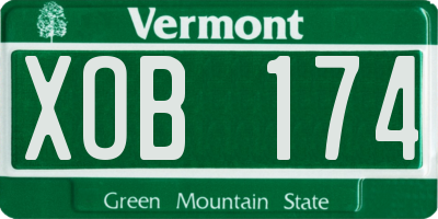 VT license plate XOB174