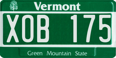 VT license plate XOB175