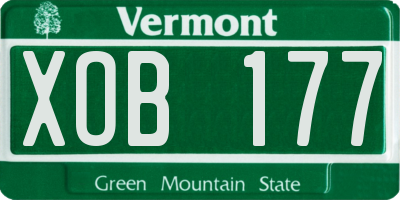 VT license plate XOB177