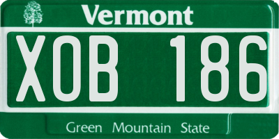 VT license plate XOB186