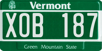 VT license plate XOB187