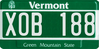 VT license plate XOB188