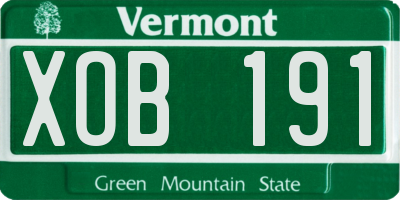 VT license plate XOB191
