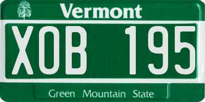 VT license plate XOB195