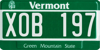 VT license plate XOB197
