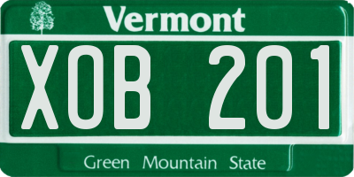 VT license plate XOB201