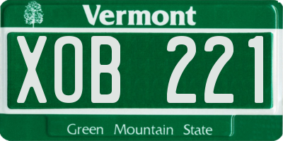 VT license plate XOB221