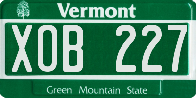 VT license plate XOB227
