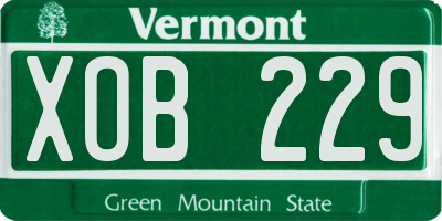 VT license plate XOB229