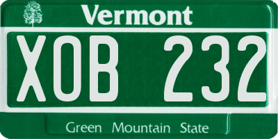 VT license plate XOB232